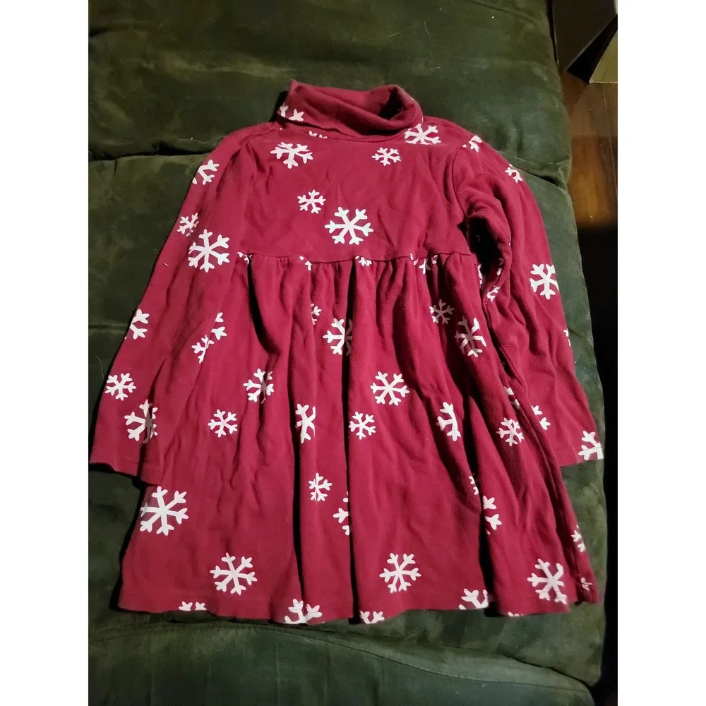 Gymboree penguin chalet red snowflake dress size 6